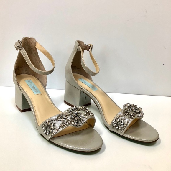 Betsey Johnson Mel Chunky Heel Sandals in Silver - Picture 6 of 8